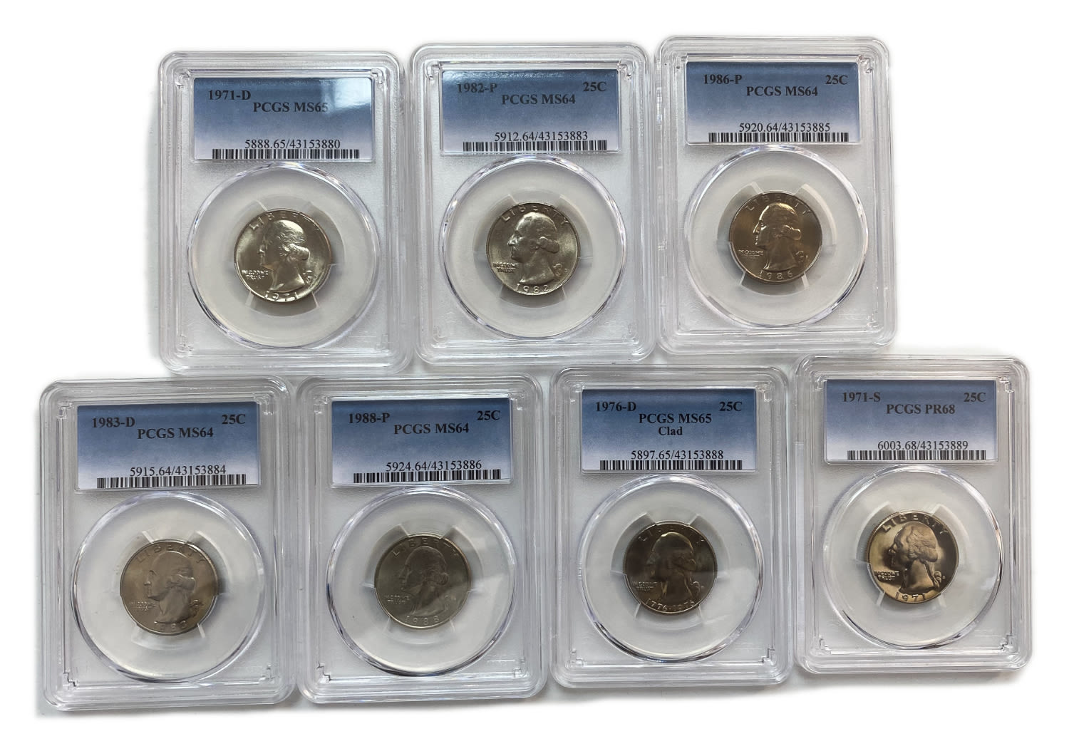 USA - Lot of 7 coins of 25 Cents - Different years and types
25 Cents 1971-D  - PCGS MS ... - 1 0