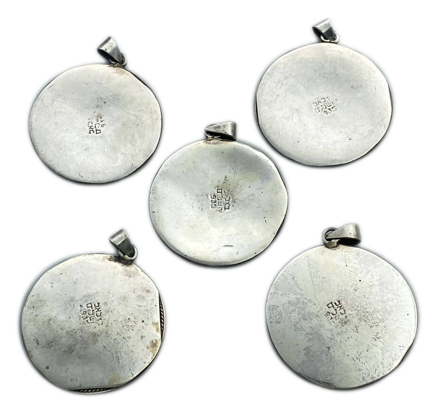 Judaica / Zionisim - a group of 5 medallions made by the Jerusalem School of Design in Bezalel, British Mandate ... - 1 1