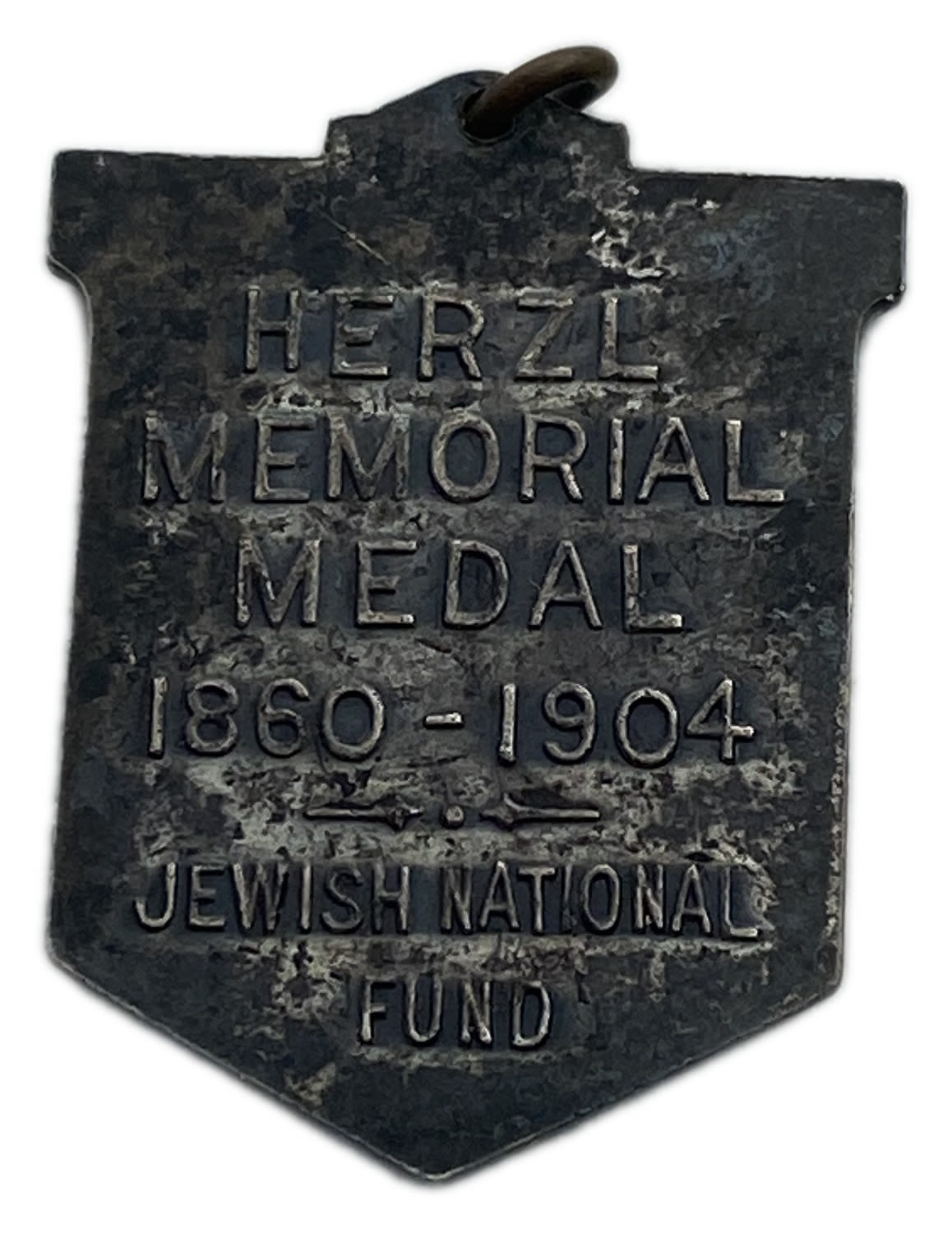 Judaica / Zionism - Pendant / Medal in memory of Benjamin Zeev Herzl - JNF
Face: A relief of Herzl's ... - 1 1