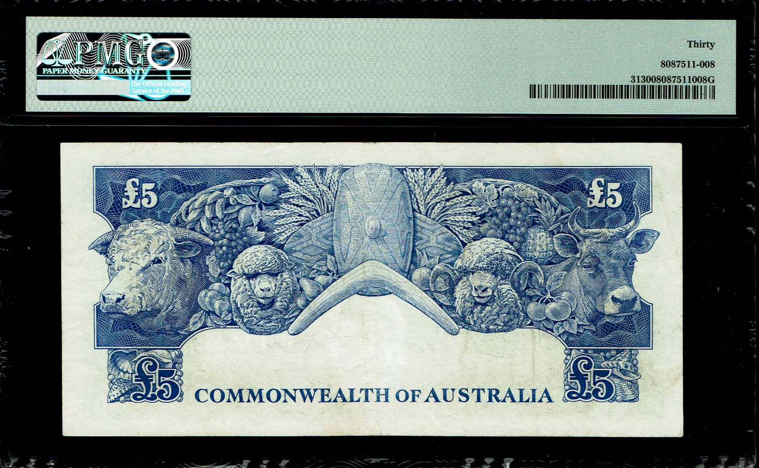 Australia - 5 Pounds 1954-1959 - PMG 30
Obverse: Sir John Franklin at right, Royal Australian Arms ... - 1 1