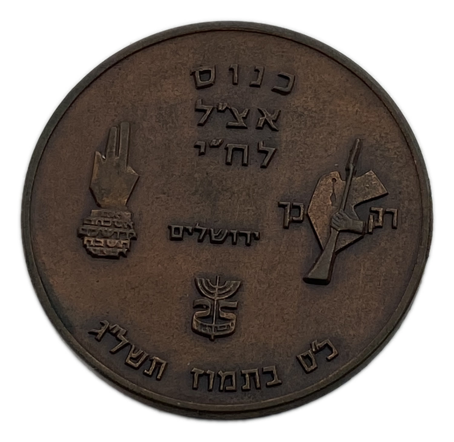 Judaica / Zionism - Medal commemorating a conference of the survivors of the Etzel and Lahi undergrounds ... - 1 0