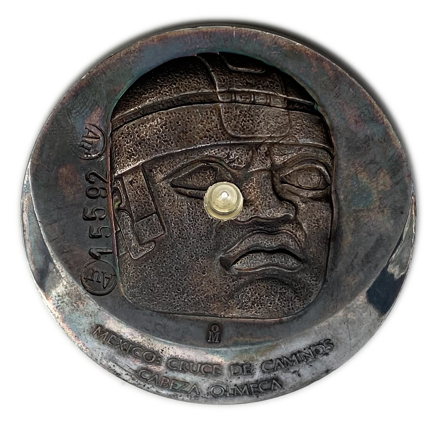 Mexico - El Hombre Cabeza olmeca s. XII-IX a.C. y Ramsés II s. XIII a.C 1992 - Silver 999, 217.72g (7 ounces) - 65 mm - 1 1