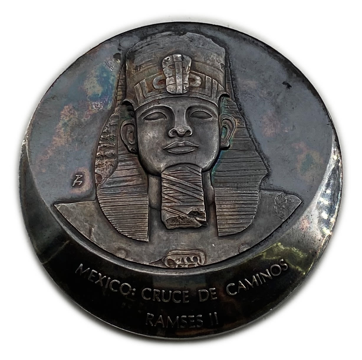 Mexico - El Hombre Cabeza olmeca s. XII-IX a.C. y Ramsés II s. XIII a.C 1992 - Silver 999, 217.72g (7 ounces) - 65 mm - 1 0