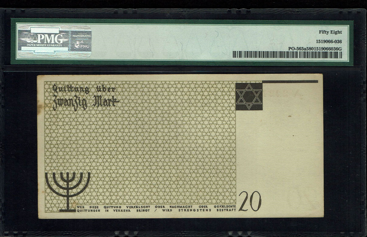 Holocaust concentration camps money - Poland - 20 mark 1940 - ghetto Lodz - PMG 58 - Without water mark
... - 1 1