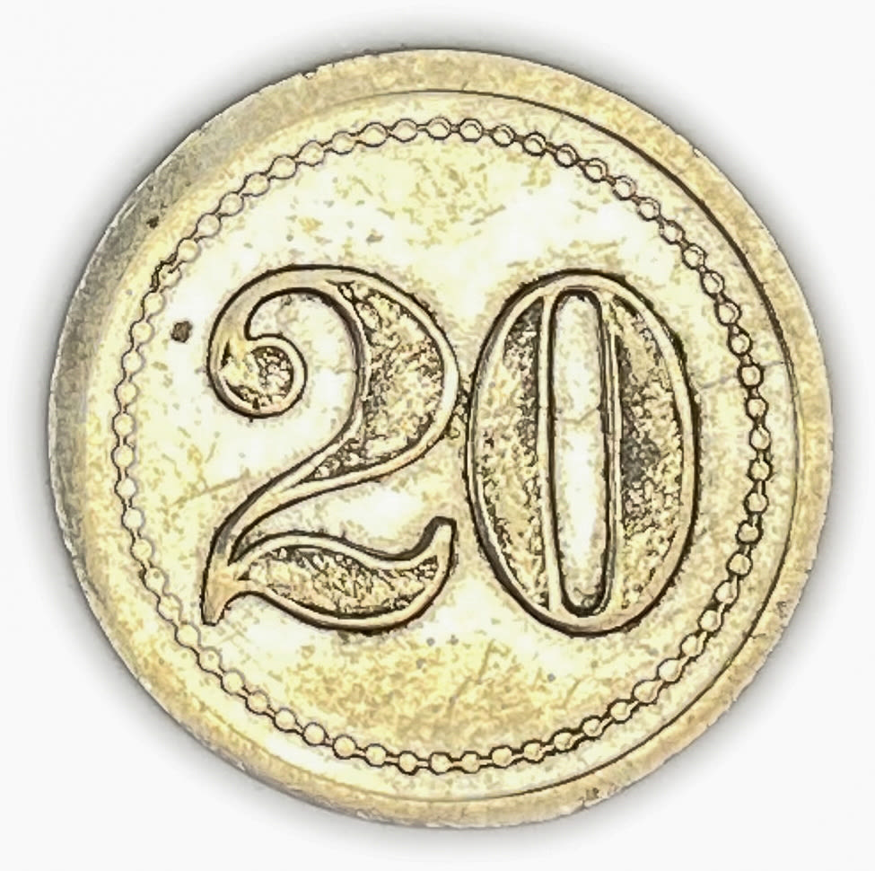 Palestine - Cafe werner token - 20 MIls, bronze, copper-nickel - AU-UNC - Rare in this high grade
... - 1 0
