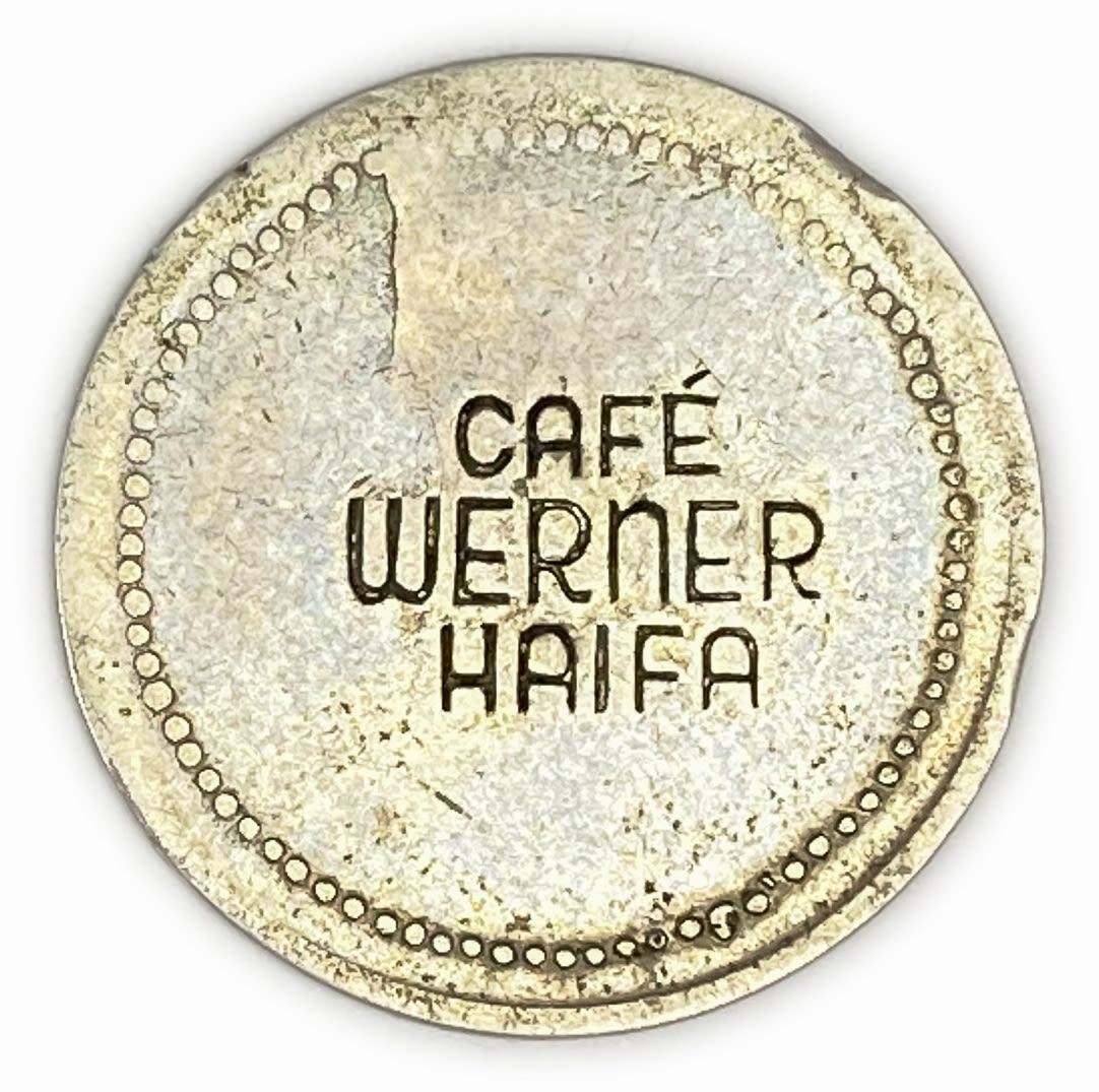 Palestine - Cafe werner token - 40 MIls, bronze, copper-nickel - VF - Rare
Issued by Zvi Werner, who ... - 1 1