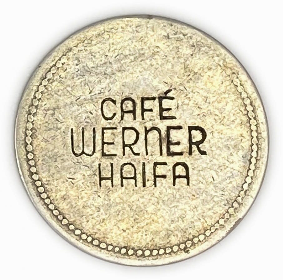 Palestine - Cafe werner token - 30 MIls, bronze, copper-nickel - VF - Rare
Issued by Zvi Werner, who ... - 1 1