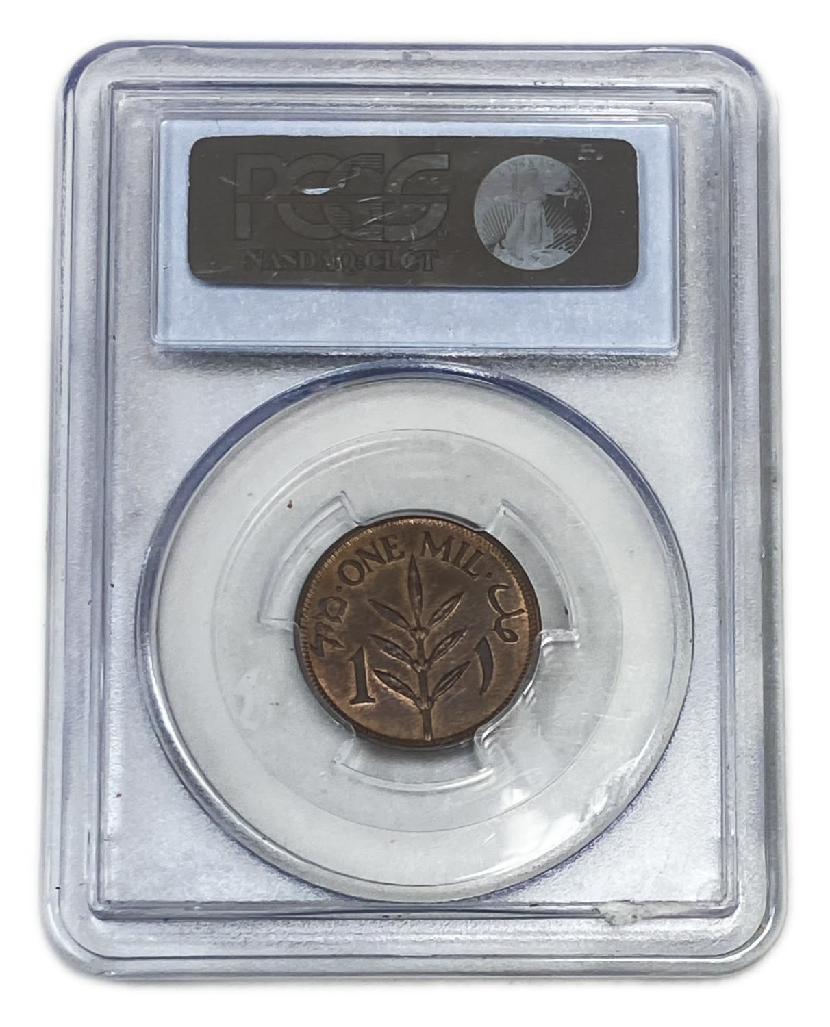 Palestine - 1 Mil 1935 - PCGS 64 RB - UNC
MIL, was the Hebrew name of the coin that was legal in ... - 1 3