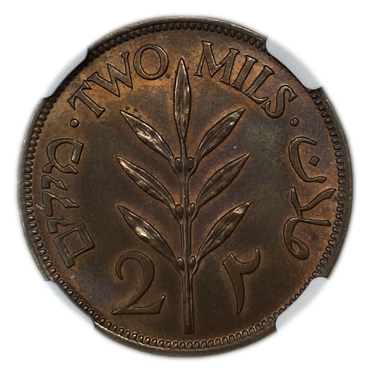 Palestine - 2 Mils 1945 - NGC MS 65 BN
MIL, was the Hebrew name of the coin that was legal in Israel ... - 1 1
