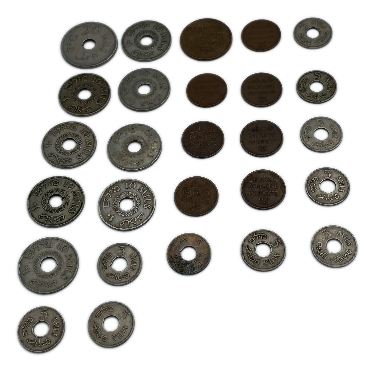 Palestine - Lot of 32 coins of 1, 2, 5, 10 and 20 Mils - Different years and conditions
MIL, was the ... - 1 0