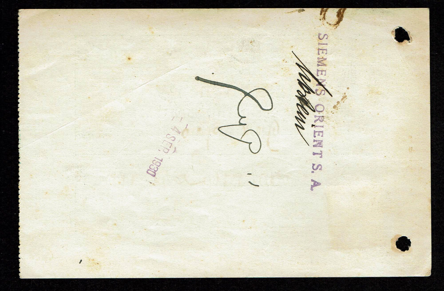 Paper money token - Palestine / Eretz Israel - Tel Aviv municipality check, Anglia Palestine 1930 - David Rokah ... - 1 1