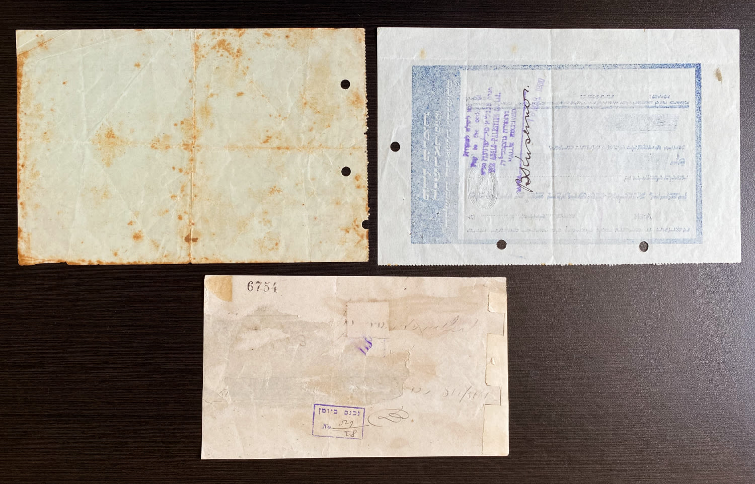 Paper money tokens - Palestine / Land of Israel - Group of 3 checks of Bank Anglia Palestine - Jerusalem - 1920 ... - 1 1