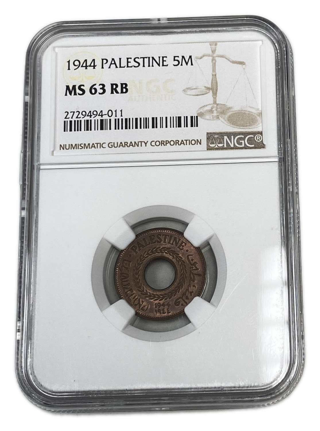 Palestine - 5 Mils 1944 - NGC 63 RB
MIL, was the Hebrew name of the coin that was legal in Israel ... - 1 2