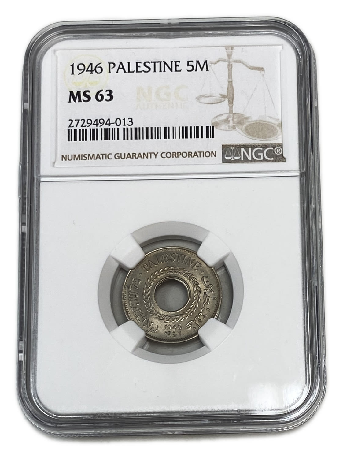 Palestine - 5 Mils 1946 - NGC 63 - UNC
MIL, was the Hebrew name of the coin that was legal in Israel ... - 1 2