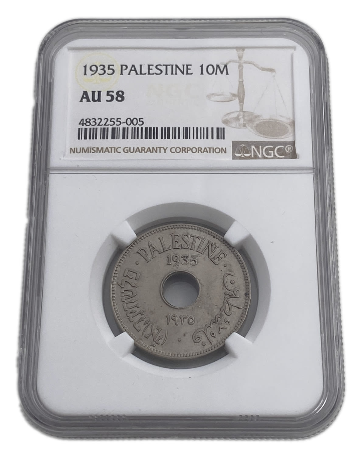 Palestine - 10 Mils 1935 - NGC AU 58
MIL, was the Hebrew name of the coin that was legal in Israel ... - 1 2