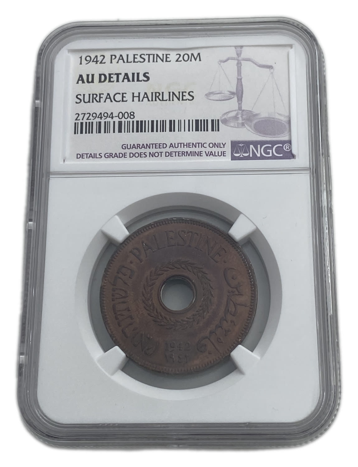 Palestine - 20 Mils 1942 - NGC AU DETAILS
MIL, was the Hebrew name of the coin that was legal in ... - 1 2
