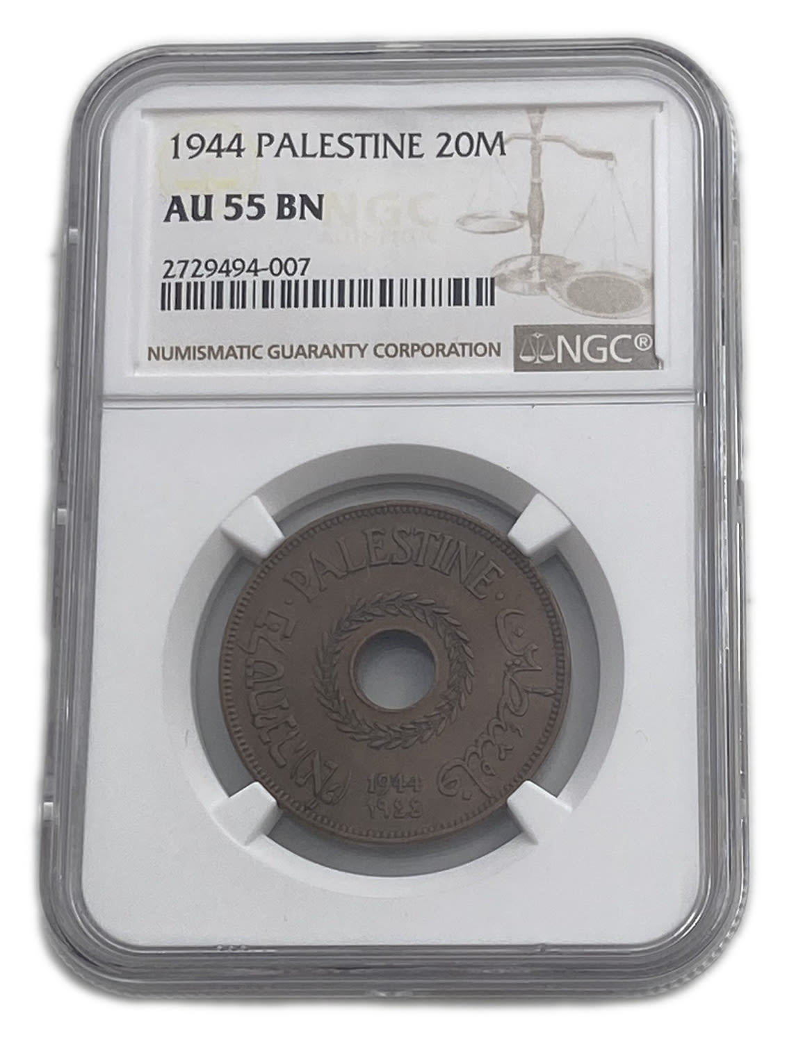 Palestine - 20 Mils 1944 - NGC AU 55 BN
MIL, was the Hebrew name of the coin that was legal in Israel ... - 1 2