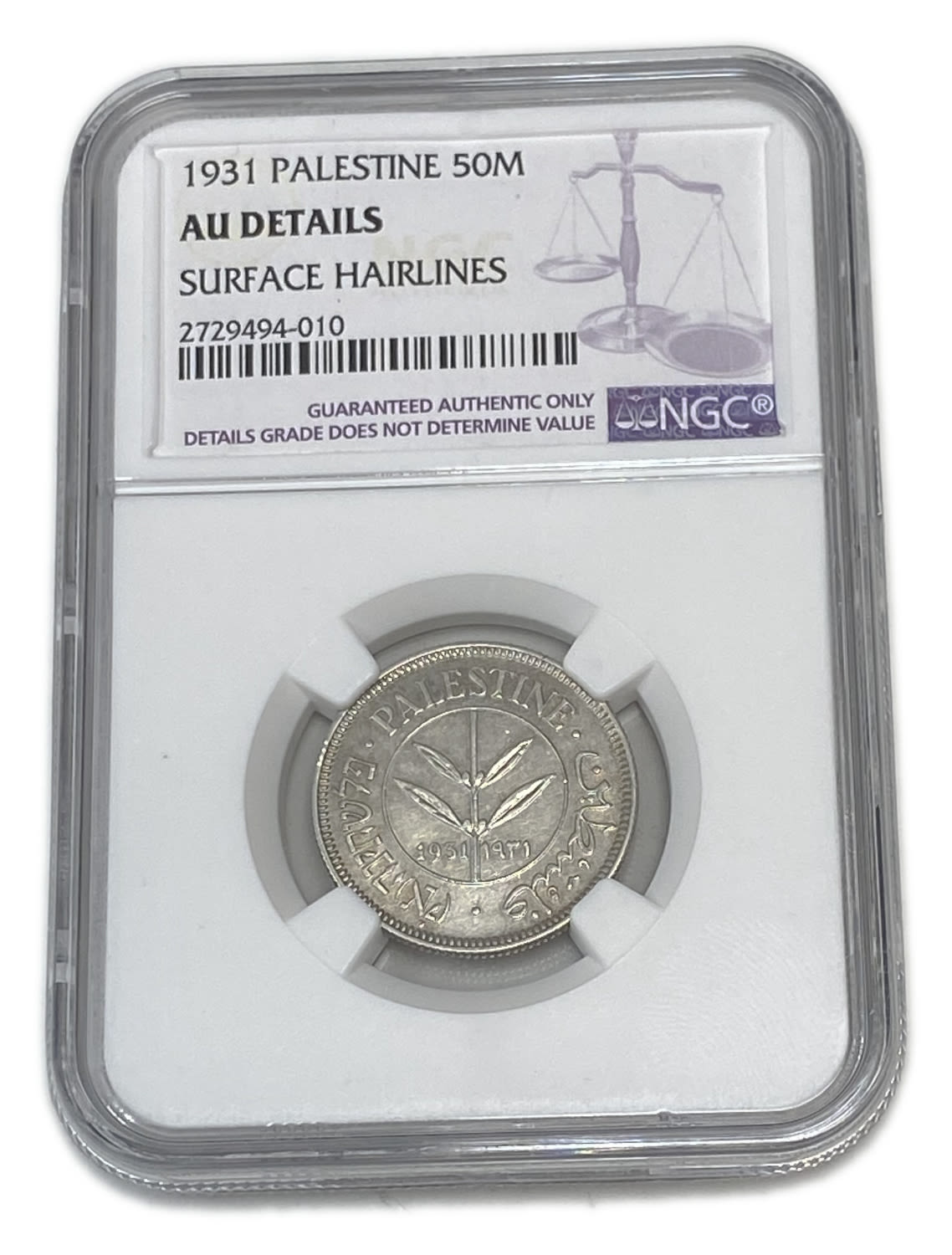 Palestine - 50 Mils 1931 - NGC AU DETAILS
Mil was the Hebrew name of the coin that was legal in ... - 1 2