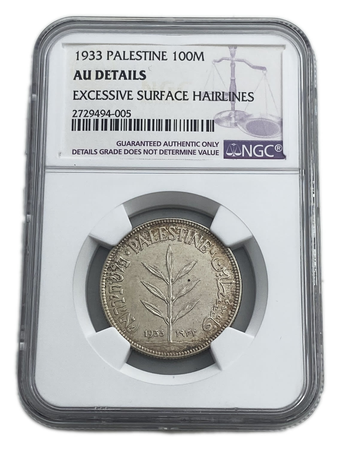 Palestine - 100 Mils 1933 - NGC AU DETAILS
Mil, was the Hebrew name of the coin that was legal in ... - 1 2
