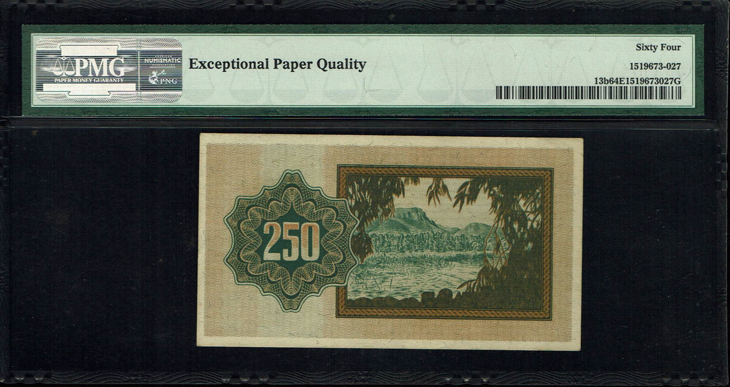 Israel - 250 Prutah 1952 - PMG 64 EPQ - Prefix A
In 1952 it was decided to issue, in addition to the ... - 1 1