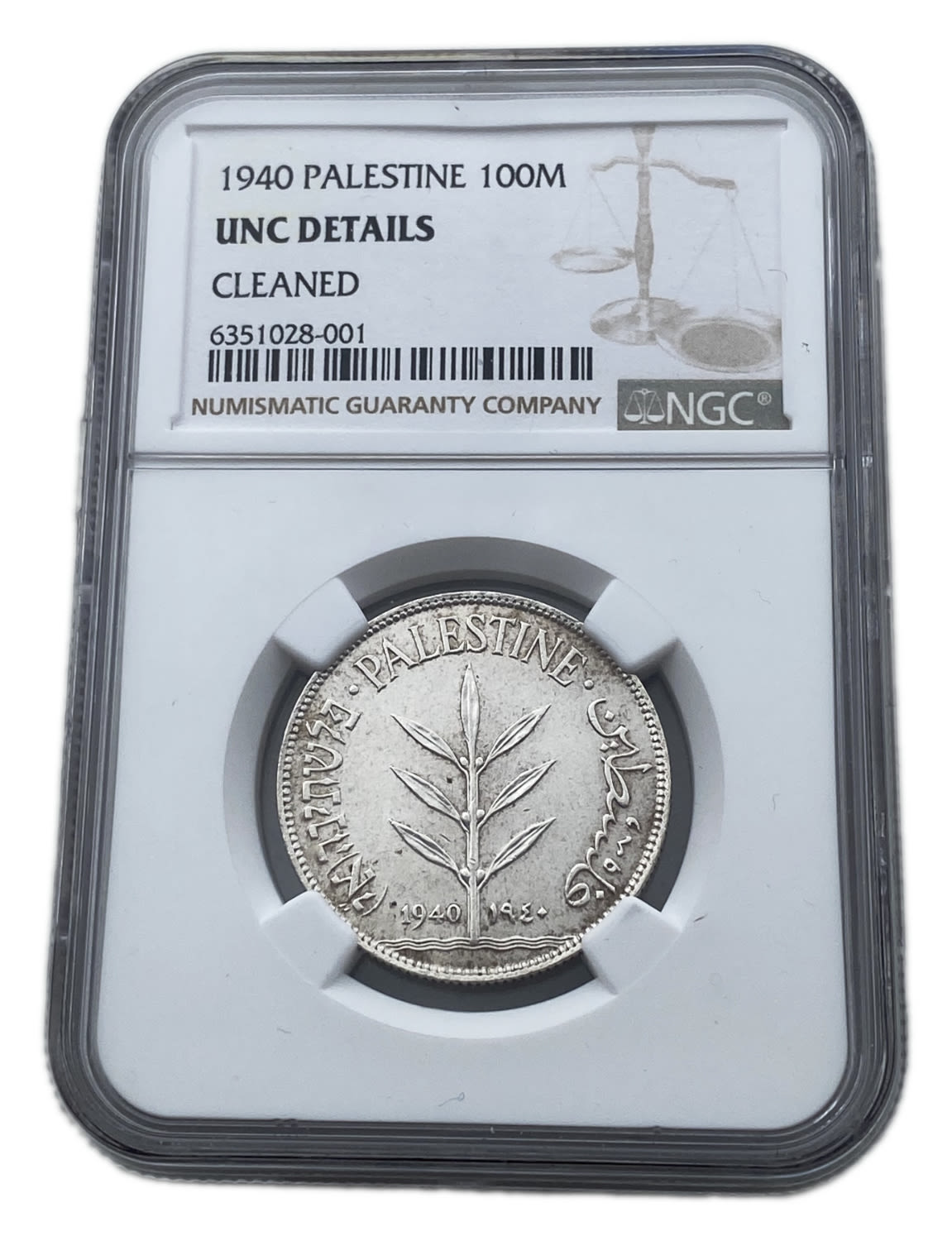Palestine - 100 Mils 1940 - NGC UNC DETAILS
Mil, was the Hebrew name of the coin that was legal in ... - 1 2