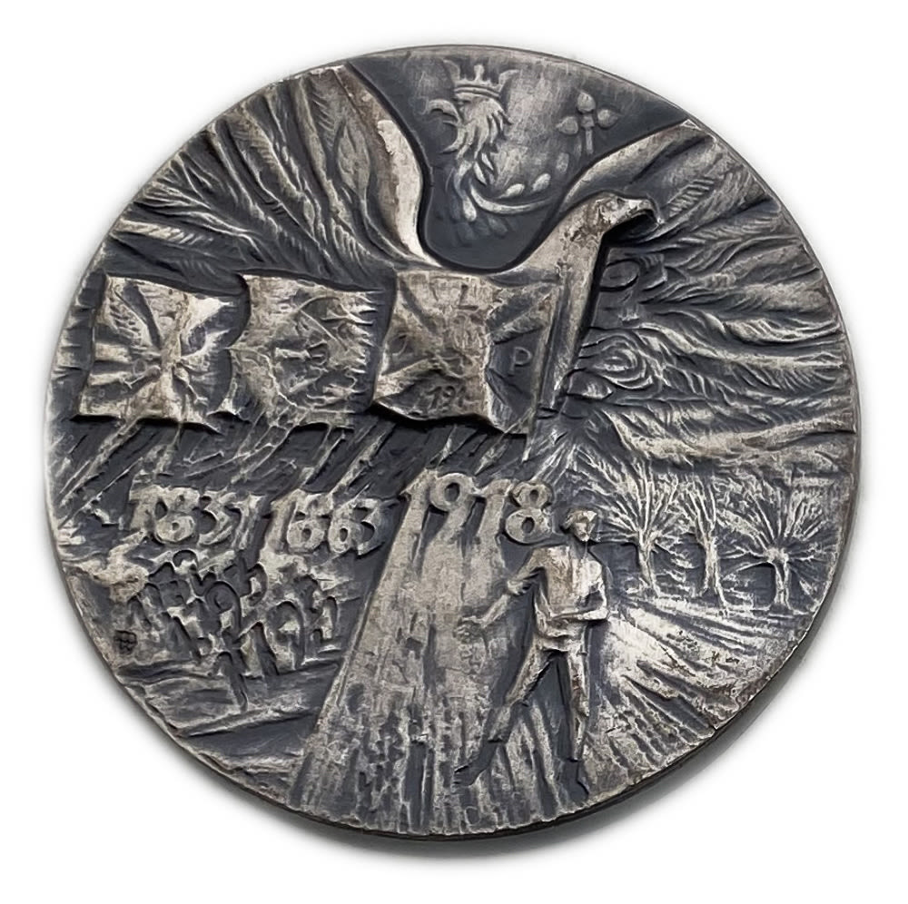 Poland - Josef Pilsudski 1867-1935, Independence Day 1988 - Bronze with silver plated, 157g, MIntage of only ... - 1 1