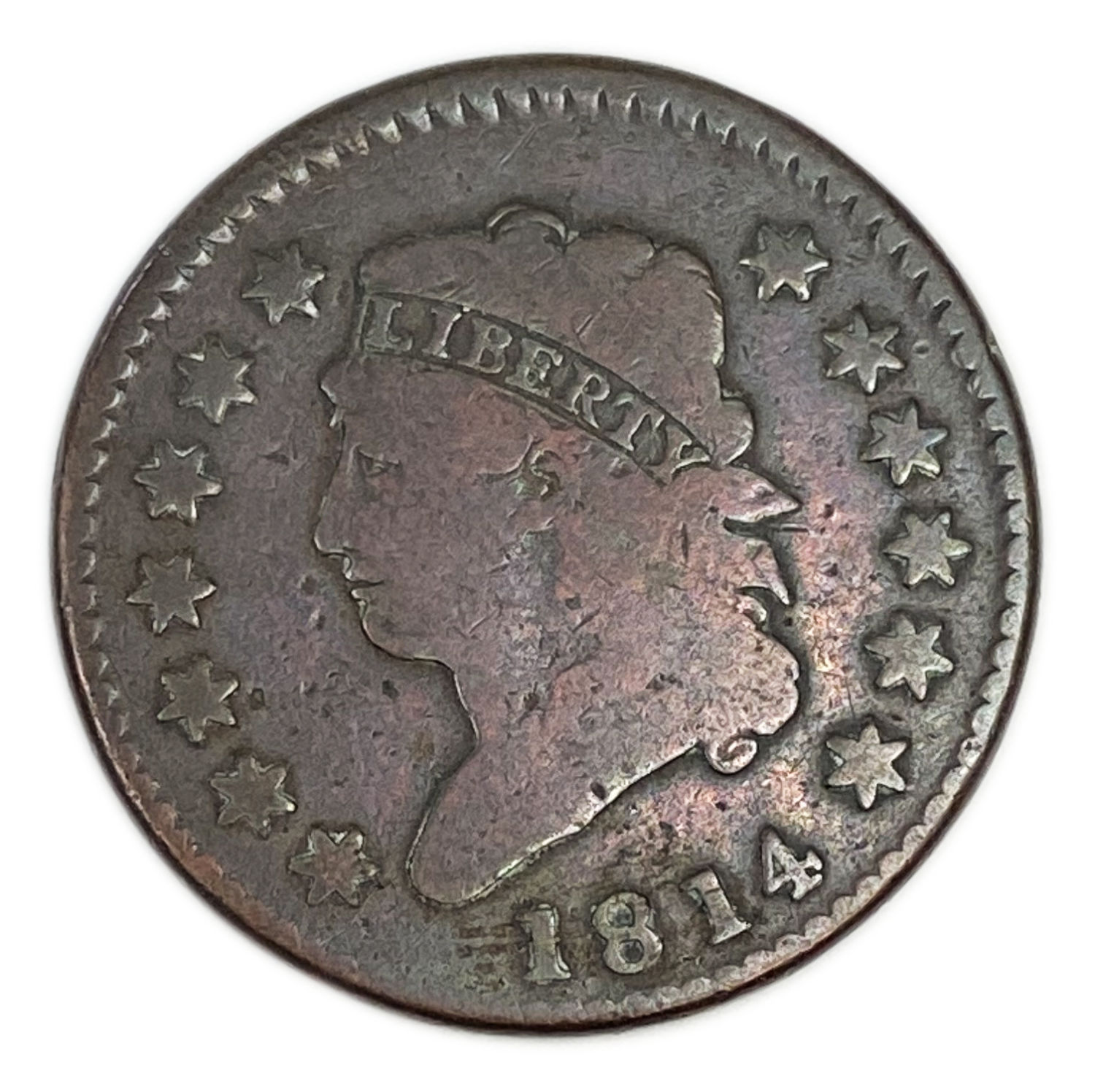 USA - 1 Cent 1814 - "Capped Bust - Classic Head Cent" - F - 1 0