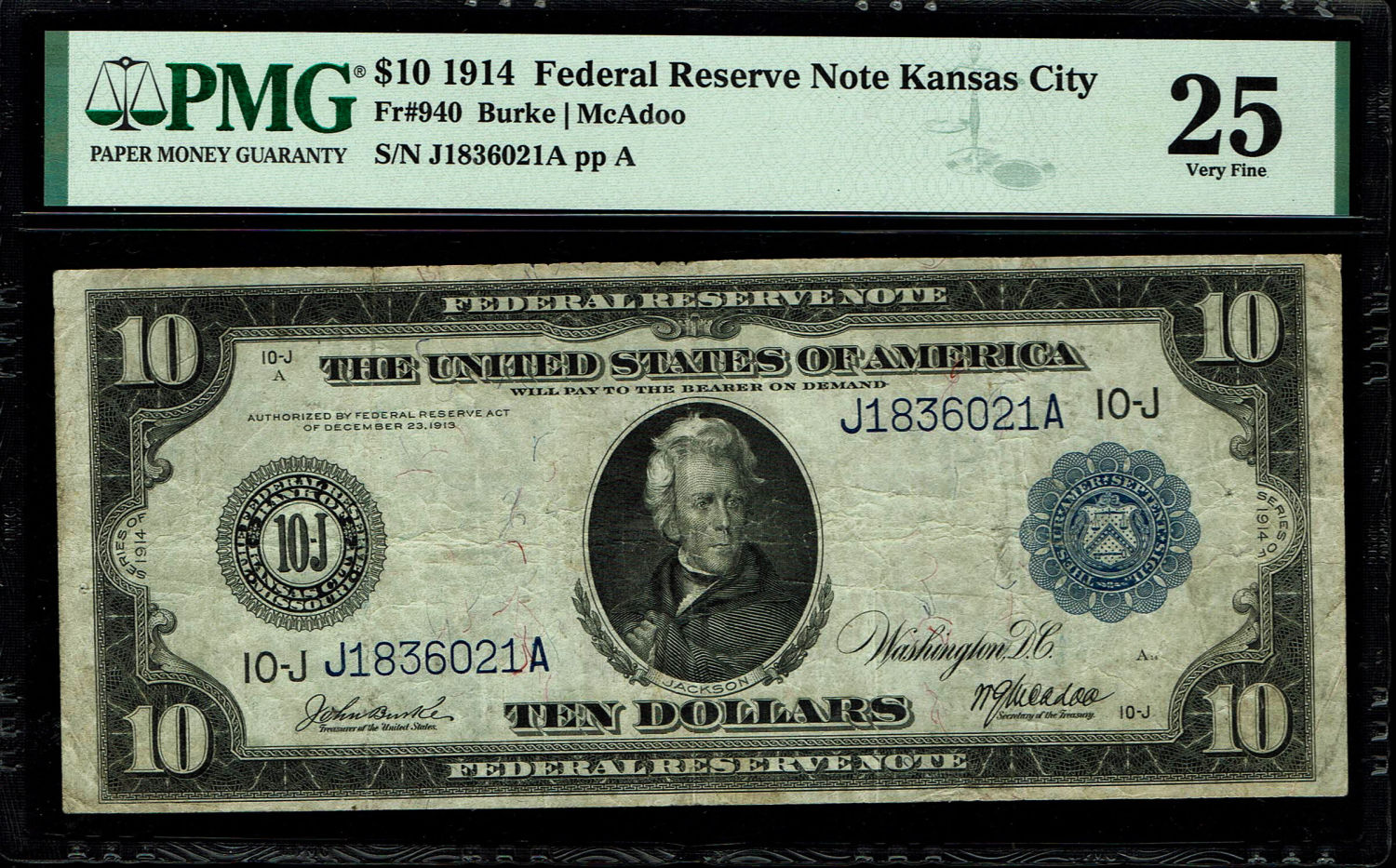 USA - 10 Dollars 1914 - PMG 25
The dollar (or US dollar, also known as the US dollar or US dollar) is ... - 1 0