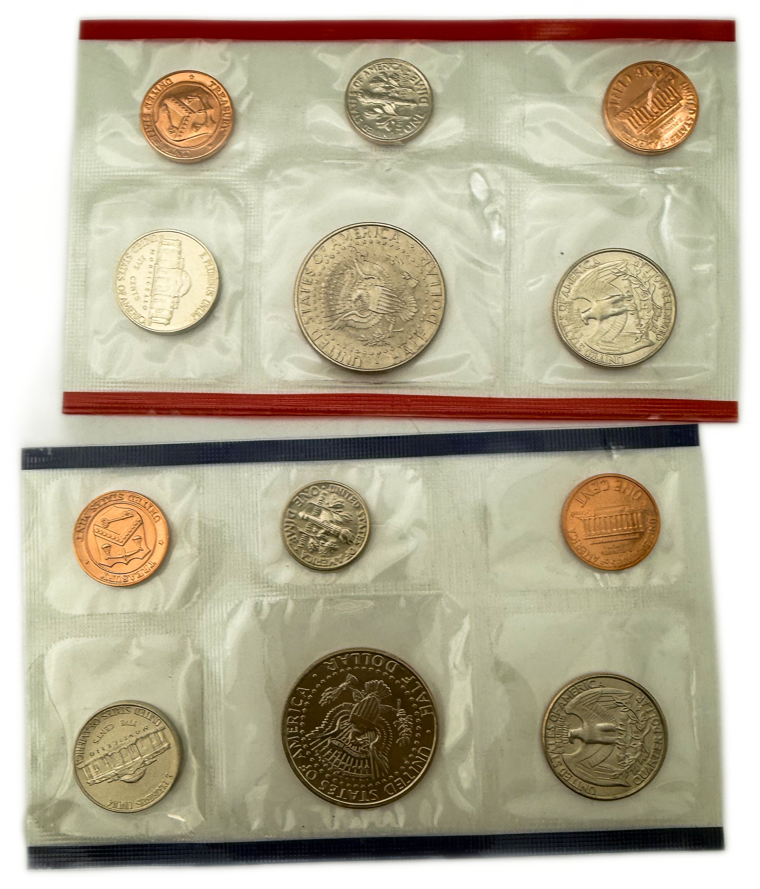 USA - Large collection of 14 sets of United States coins, in their original envelopes - 1 5