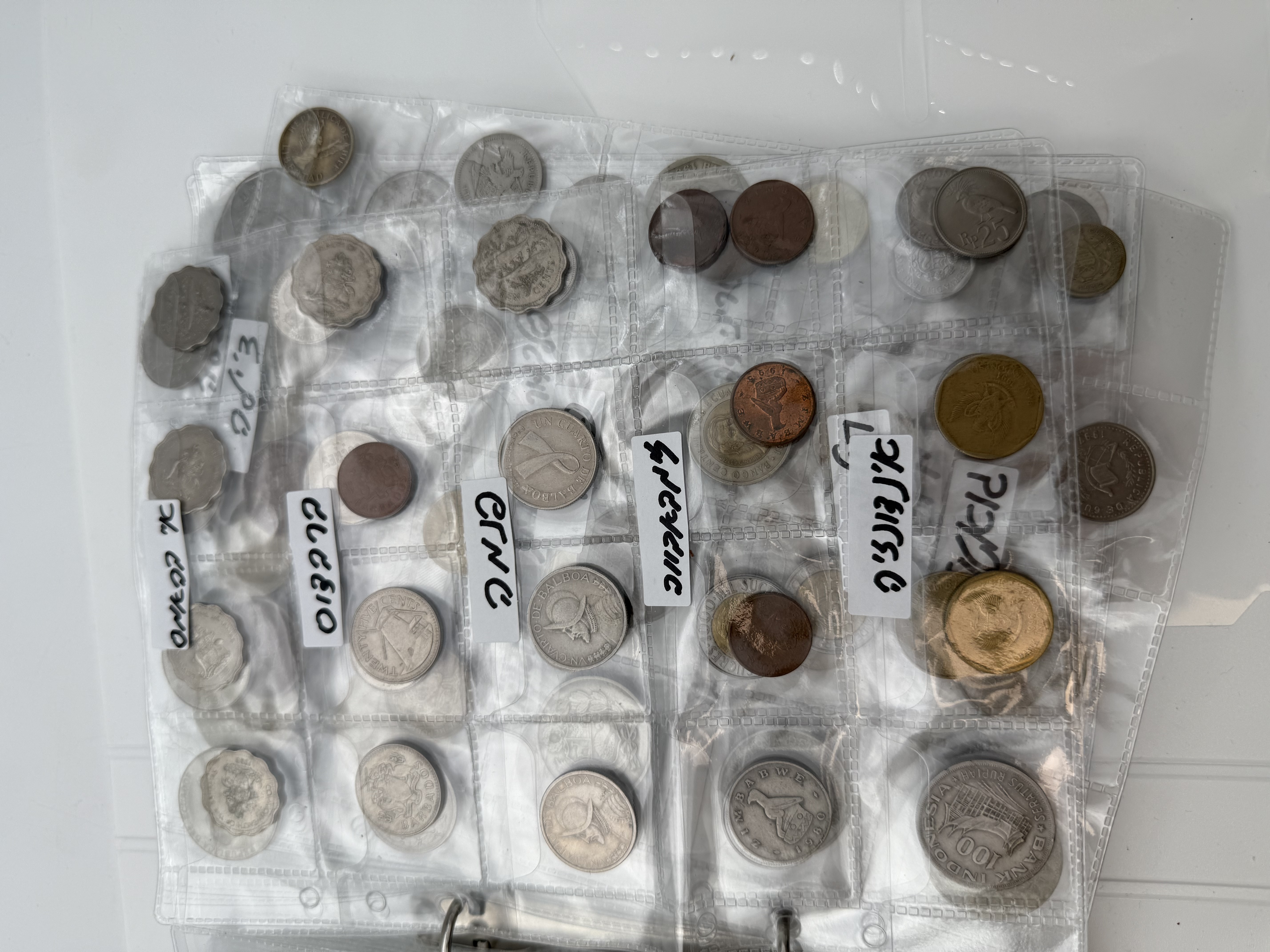 World - A collection of several hundred coins from several different countries, arranged in a binder, in various ... - 1 13