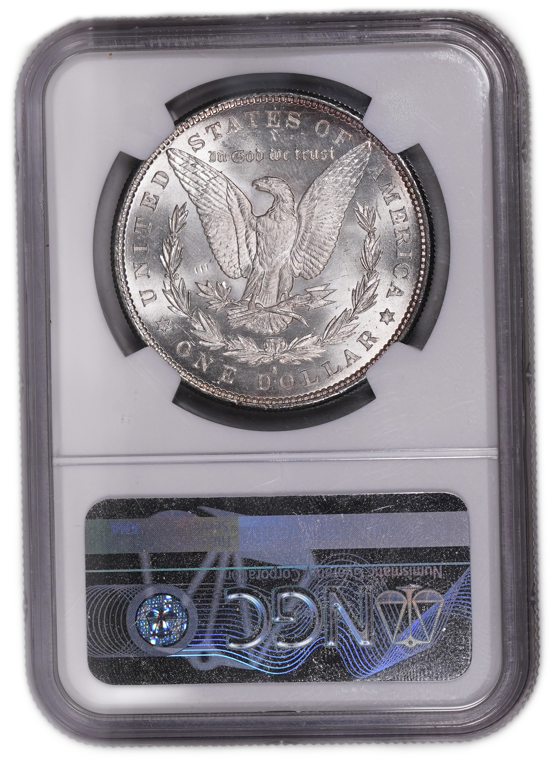 USA - 1 Morgan Dollar 1879 S - Graded NGC UNC DETAILS - 900 silver, 26.73g (net 24.05g, 0.77 oz), 38.1 mm. - 1 1