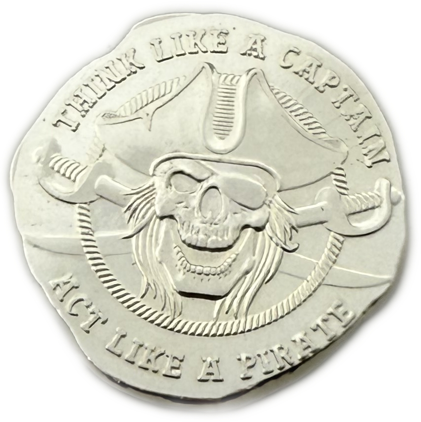 USA - “Think Like a Captain, Act Like a Pirate” Silver Medal - One Troy Ounce .999 Fine Silver - 1 0