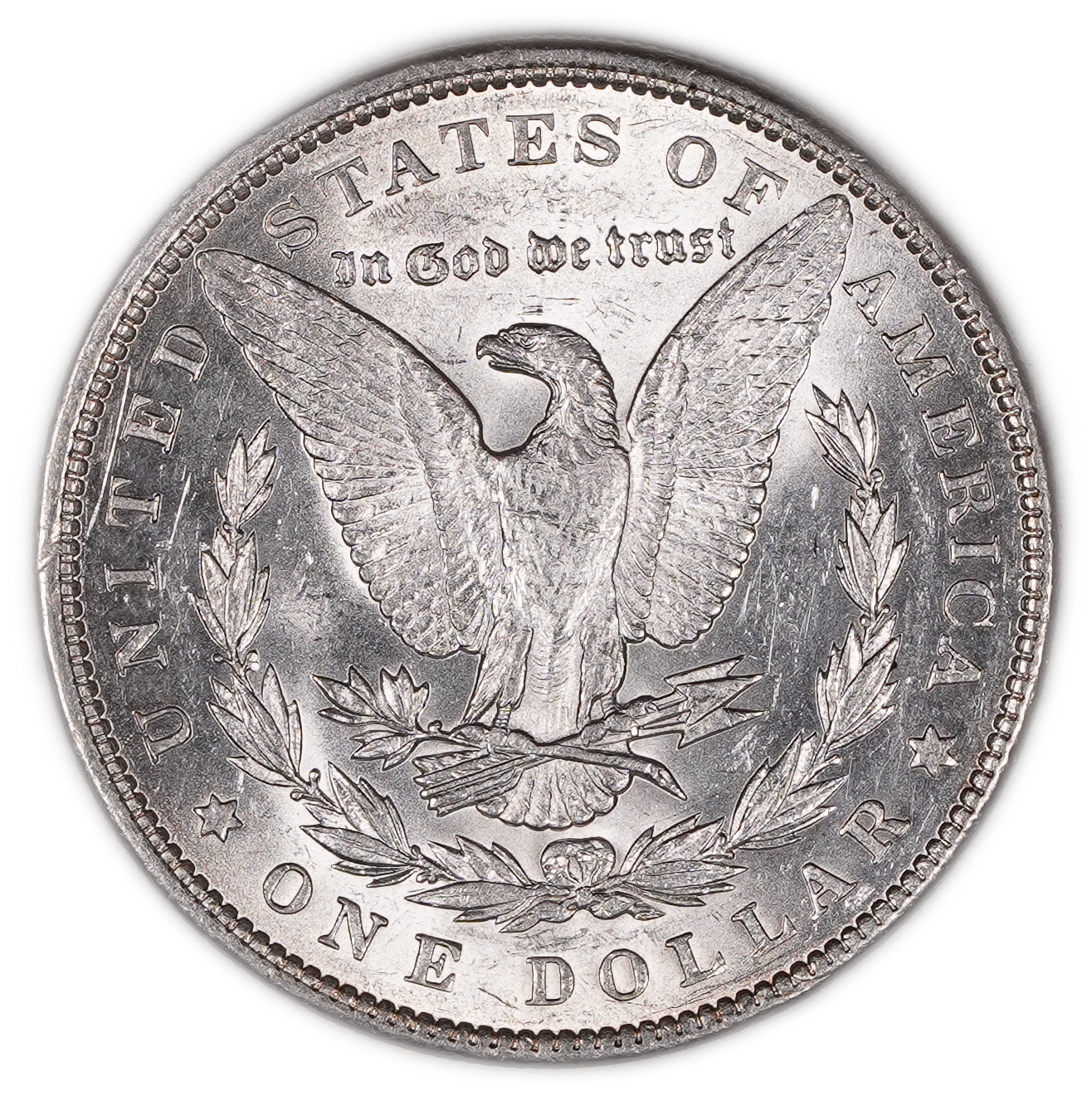 USA - 1 Morgan Dollar 1891 - UNC - 900 silver, 26.73g (net 24.05g, 0.77 oz), 38.1 mm. - 1 1