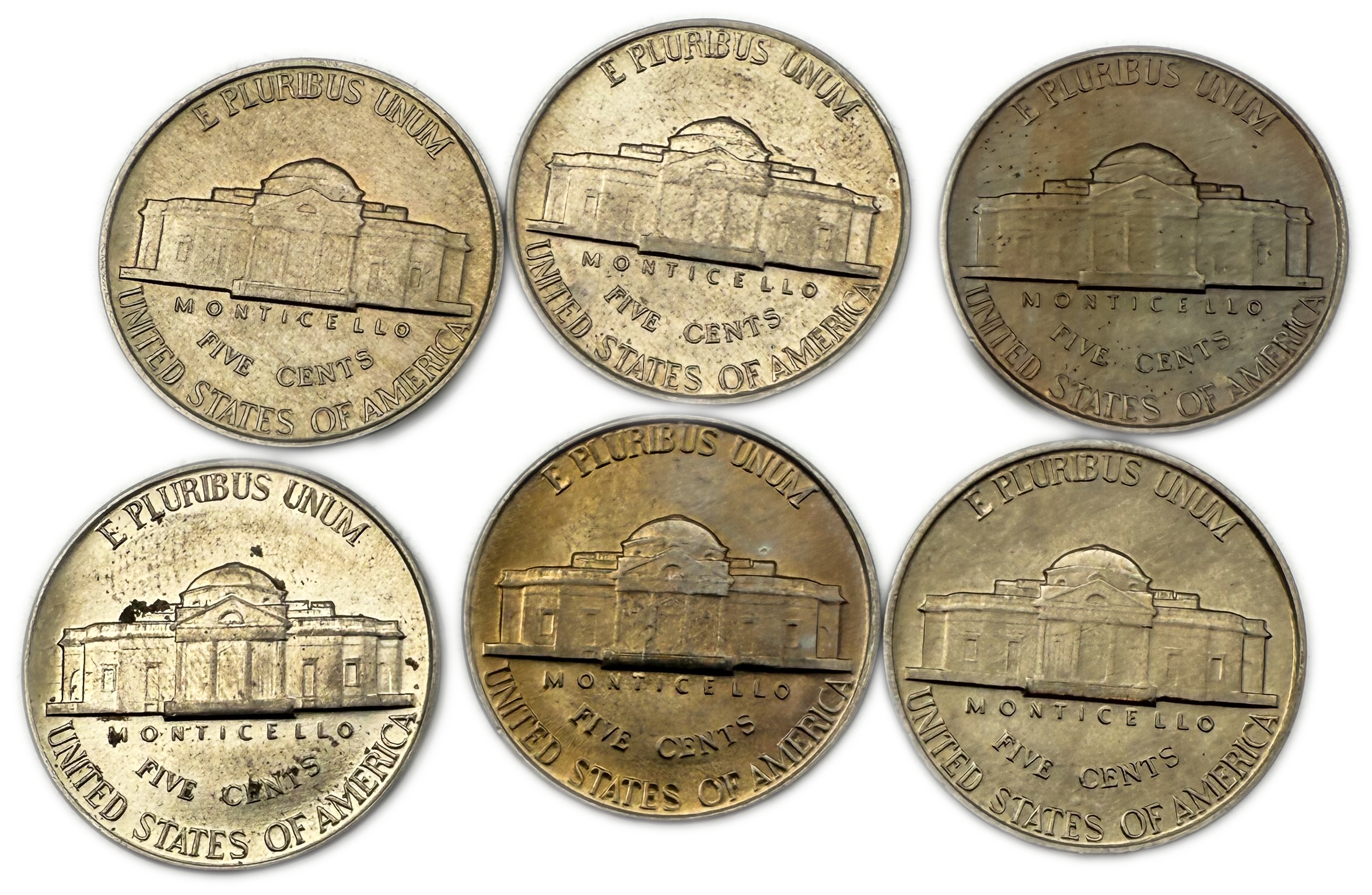 USA - Set of 58 5 cent coins from 1938, 1939, 1940 - Various conditions - 1 3
