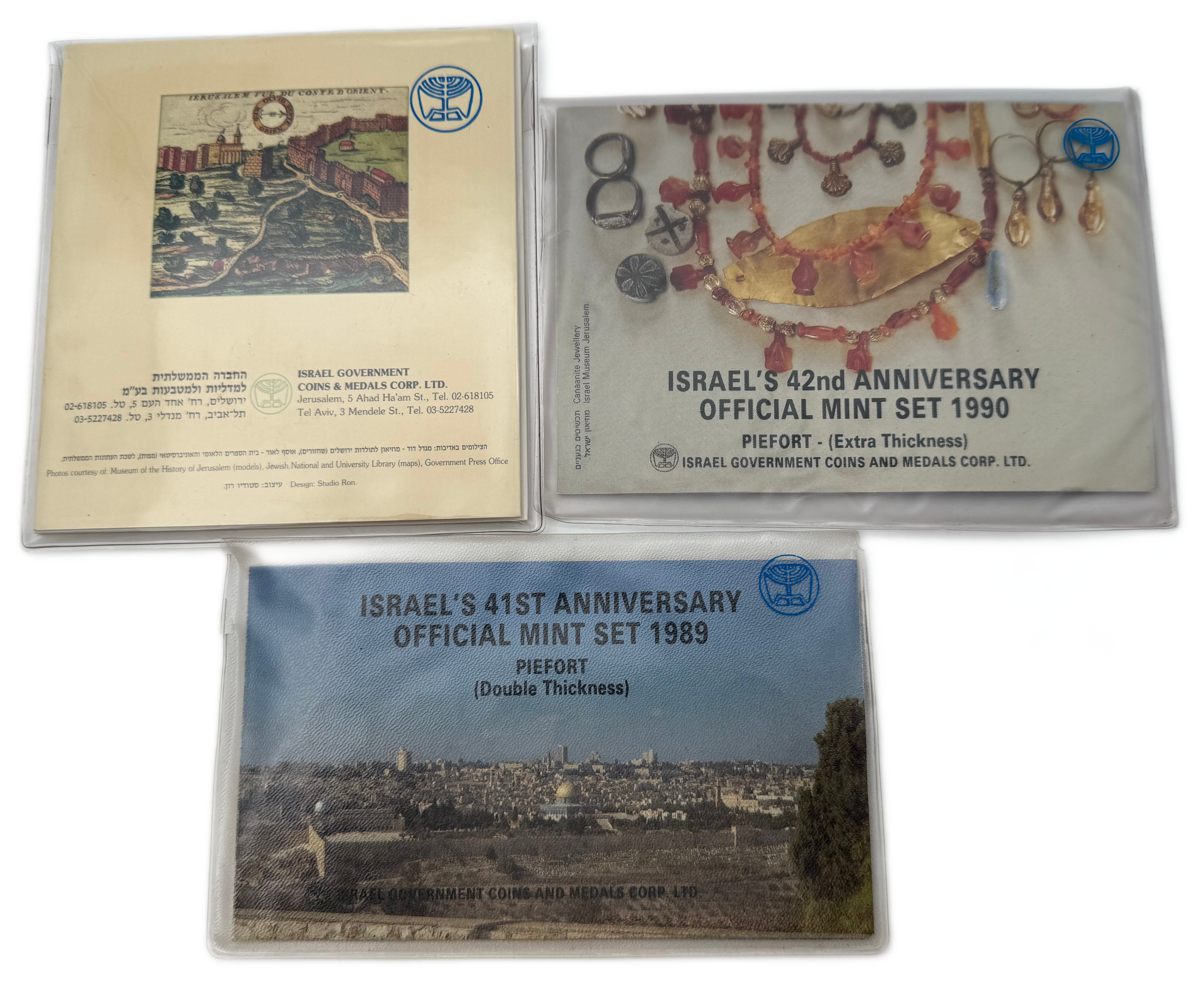 Israel - Set of 3 Coin Sets, 1980, from the New Shekel Series - Published by the Government Coin and Medal Company - 1 1