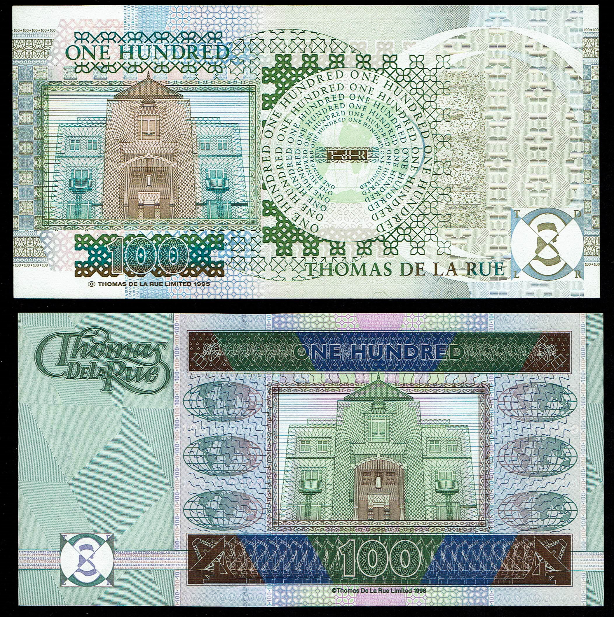 England, De La Rue - Pair of fantasy 100 pound banknotes from the famous printing house in England - 1 1