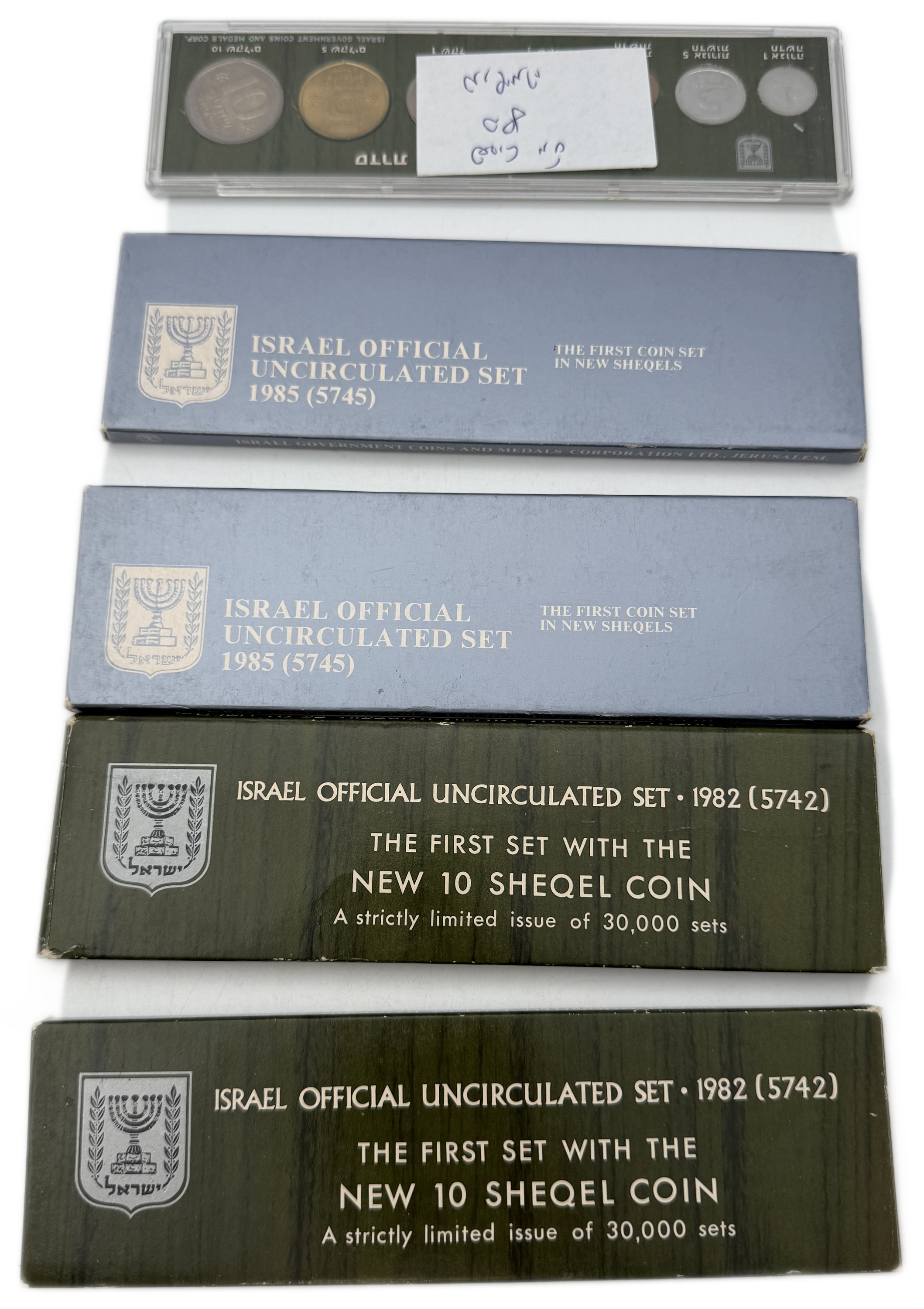 Israel - Collection of 5 coin sets, 1982, 1985 - Published by the Government Coin and Medal Company - 1 1