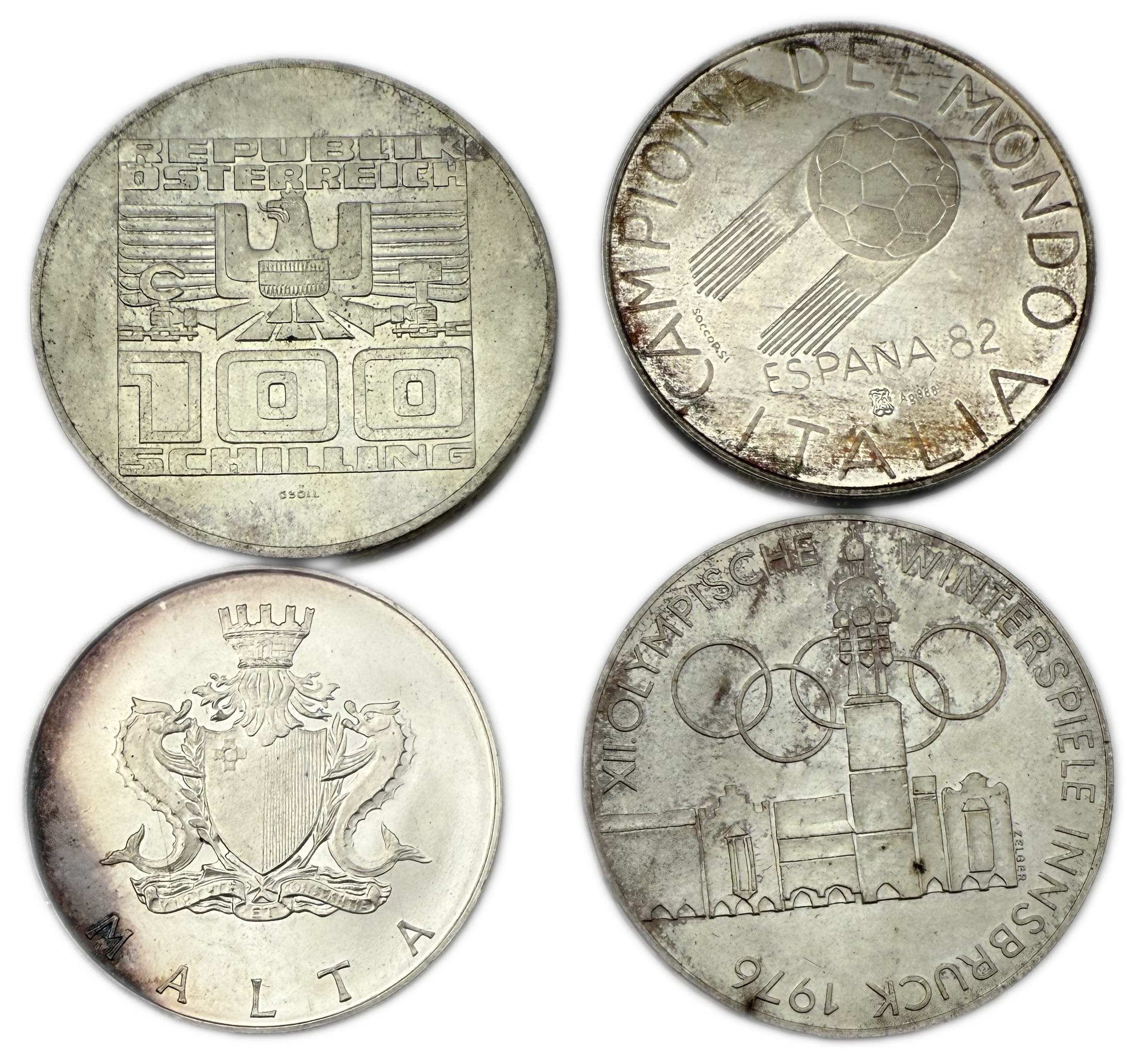 World - Set of 10 silver coins from around the world, different values, years and conditions - silver, different ... - 1 3