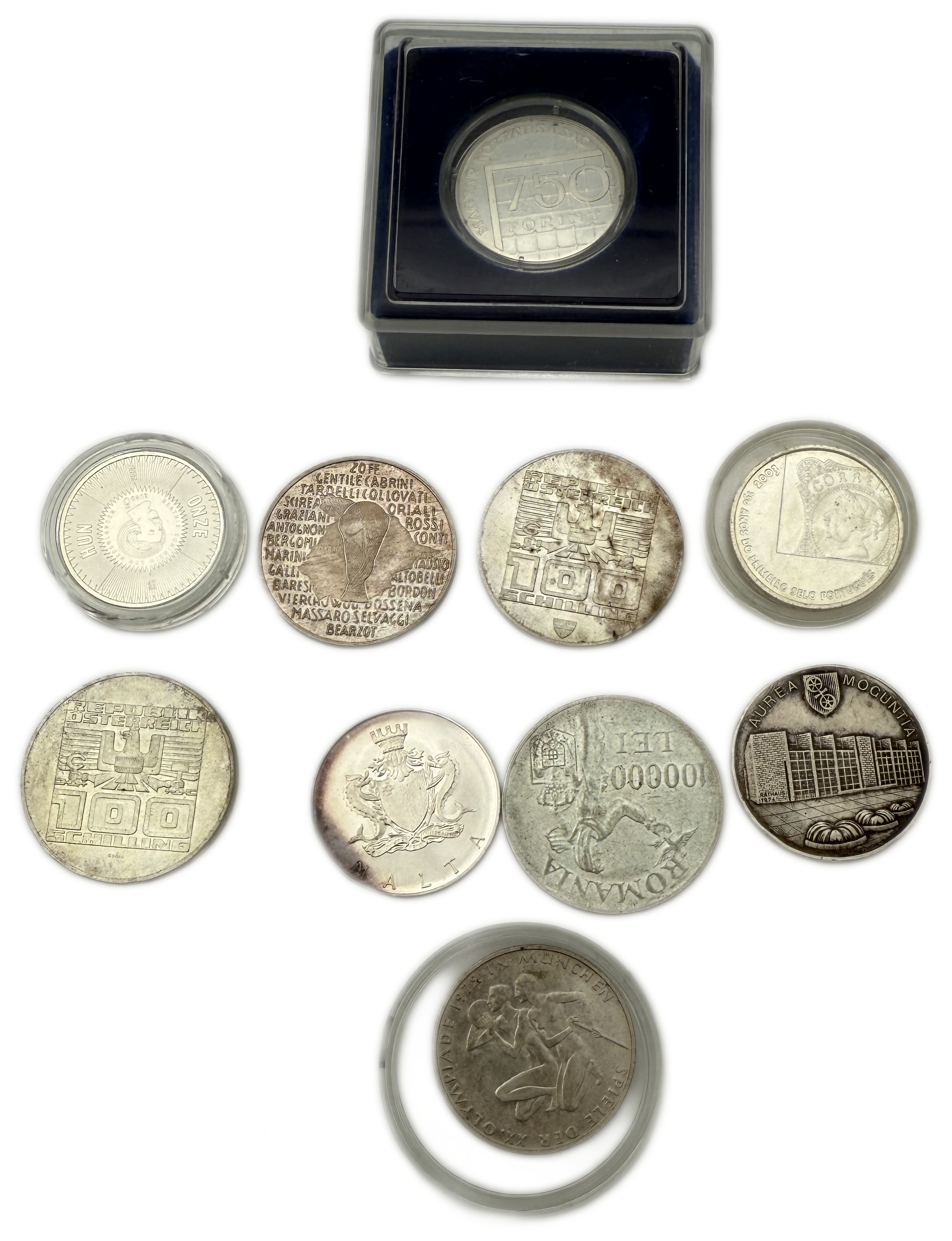 World - Set of 10 silver coins from around the world, different values, years and conditions - silver, different ... - 1 1
