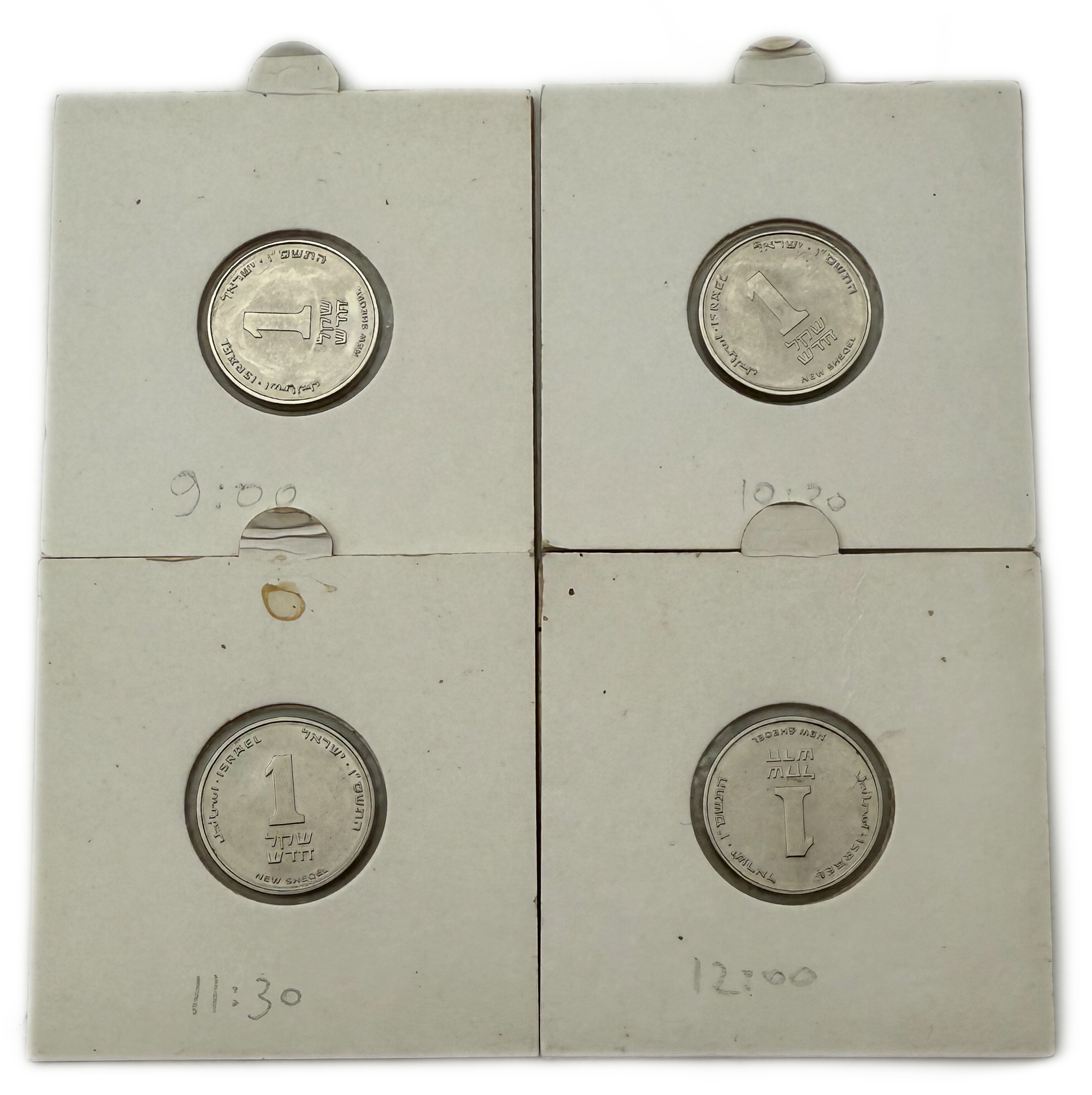 Israel - Lot of 12 Error coins, 1 Shekel 2006 - "New shekel" - rotaded reverse". - 1 6