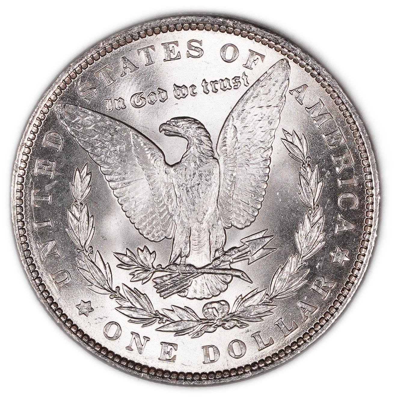 USA - 1 Morgan Dollar 1890 - UNC - 900 silver, 26.73g (net 24.05g, 0.77 oz), 38.1 mm. - 1 1