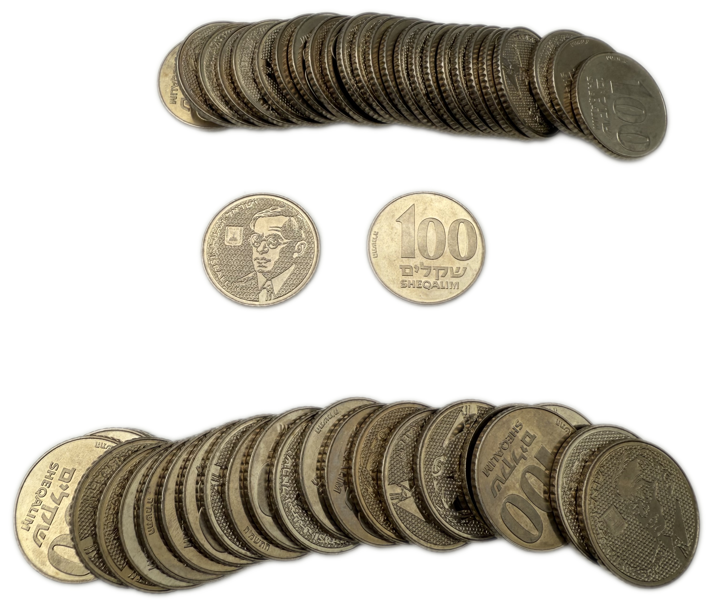 Israel - Lot of about 50 100 Shekel coins 1985 with portrait of Ze'ev Jabotinsky - 1 0