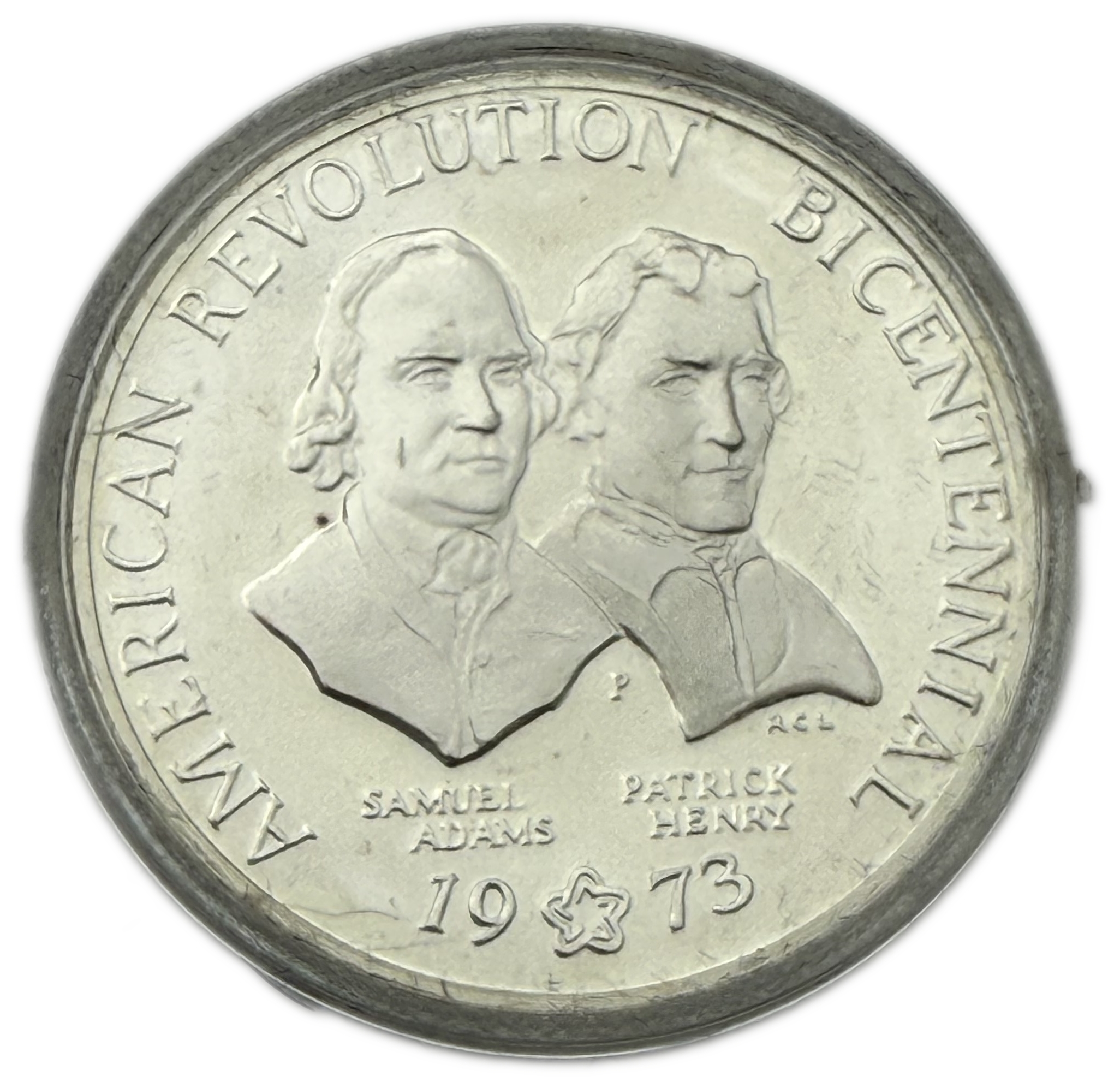 USA - American Revolution Bicentennial Samuel Adams and Patrick Henry 1973 - Silver 925, 30.8g (net 28.49g, 0.916 ... - 1 0