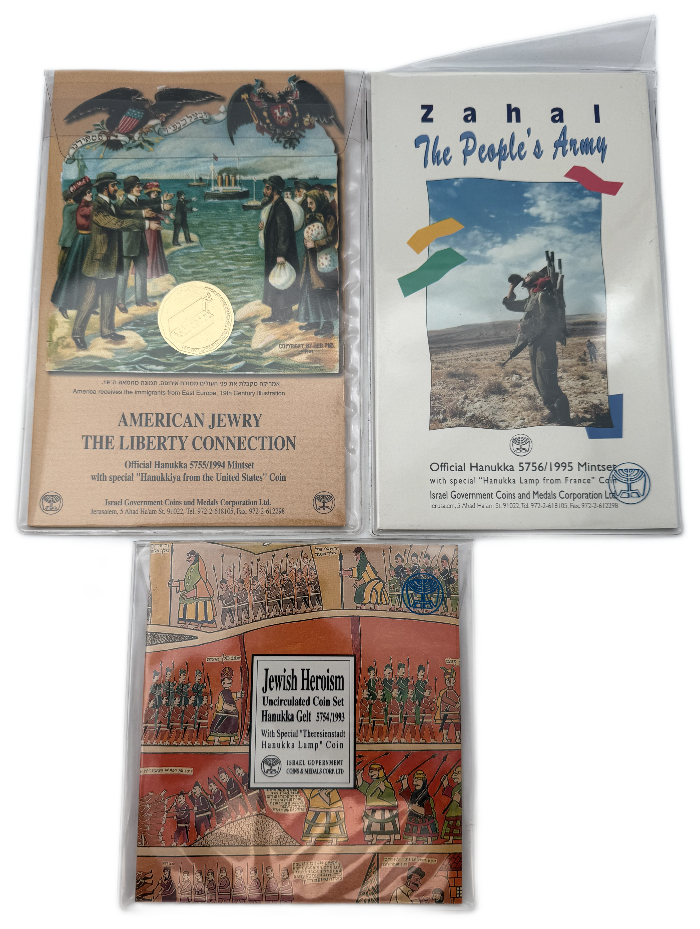 Israel - Set of 3 Coin Sets, 1980'-1990', from the New Shekel Series - Published by the Government Coin and Medal ... - 1 0