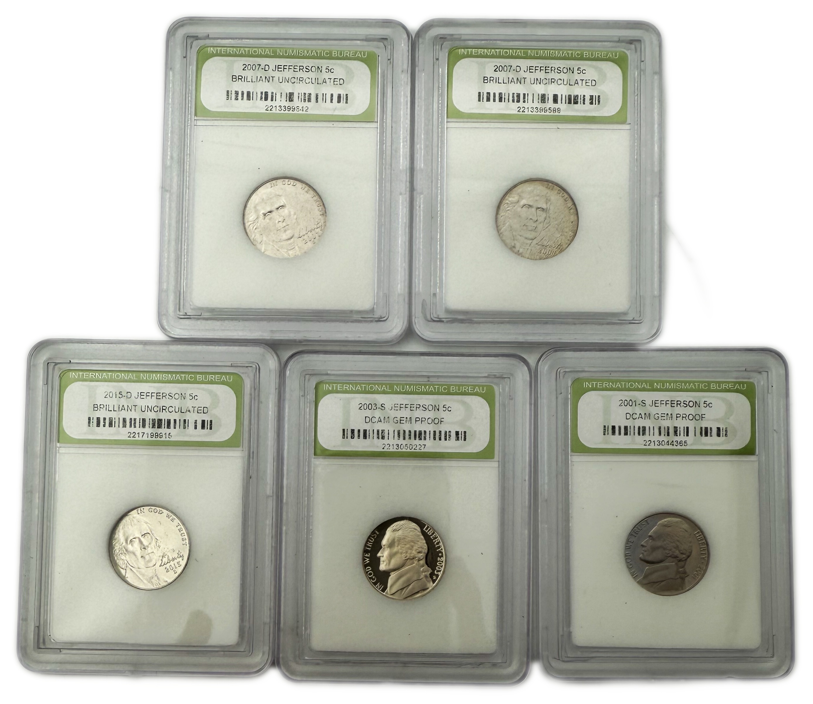 USA - Set of 10 5 cent coins from 1960, 1970, 1980, 1981 2001, 2003, 2007, 2015 varying conditions and dates in ... - 1 1