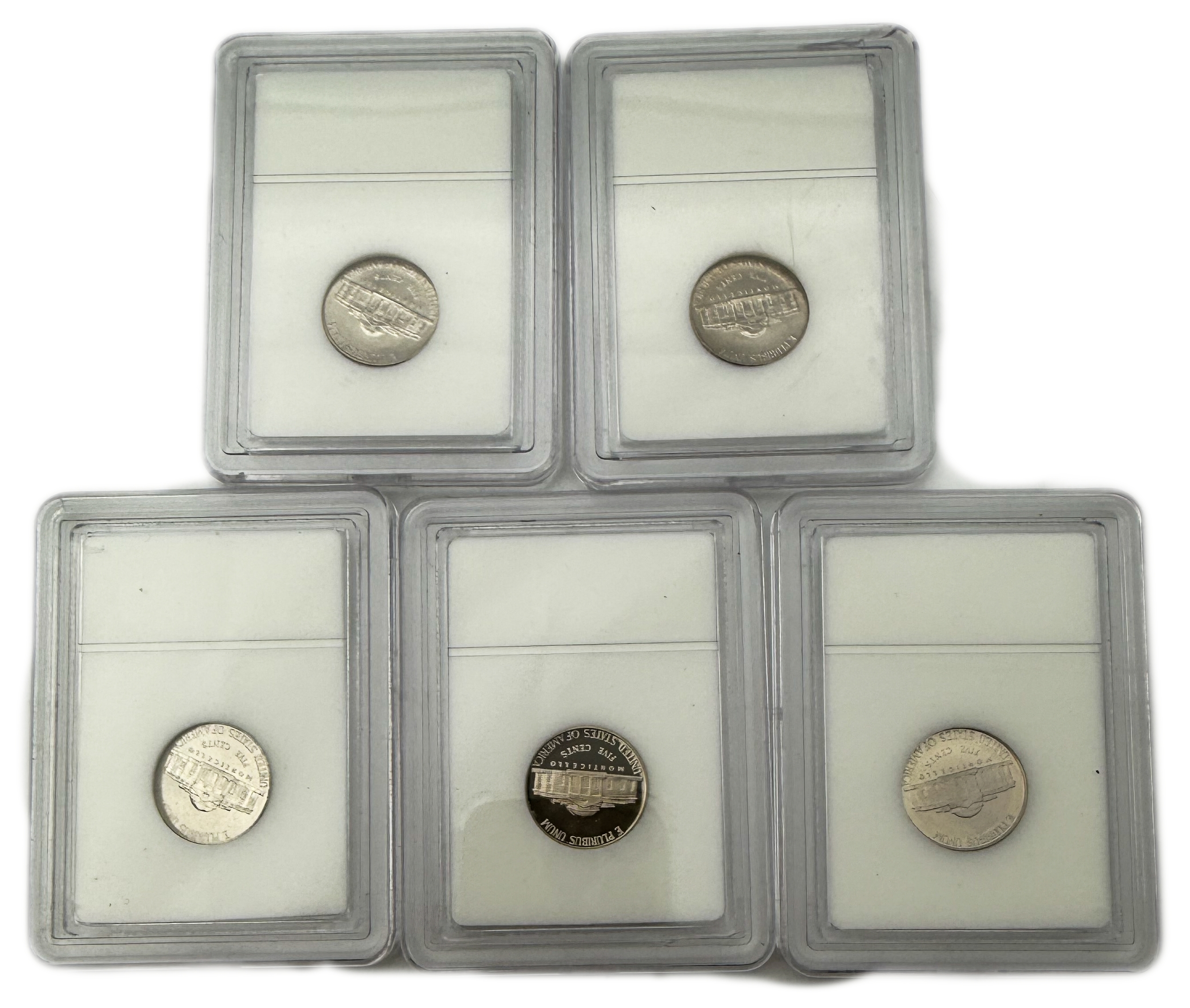USA - Set of 10 5 cent coins from 1960, 1970, 1980, 1981 2001, 2003, 2007, 2015 varying conditions and dates in ... - 1 2