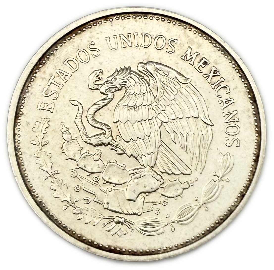 Mexico - 100 Dollars 1985 - Silver 720, 31.1g (NET 22.39g, 0.72 OZ), 37.5mm - 1 1