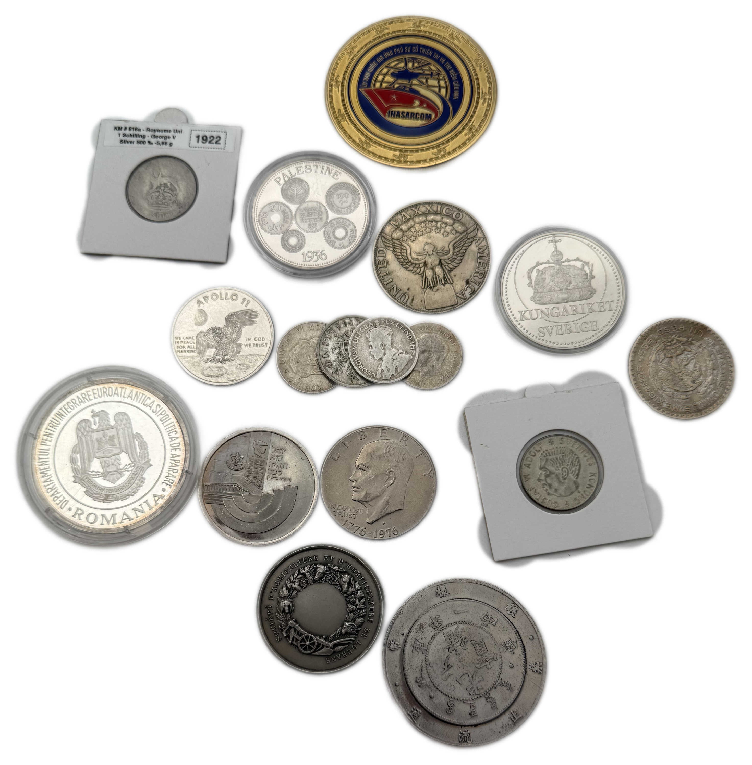 World - Collection of 17 different coins and medals, various countries, conditions and metals - 1 1