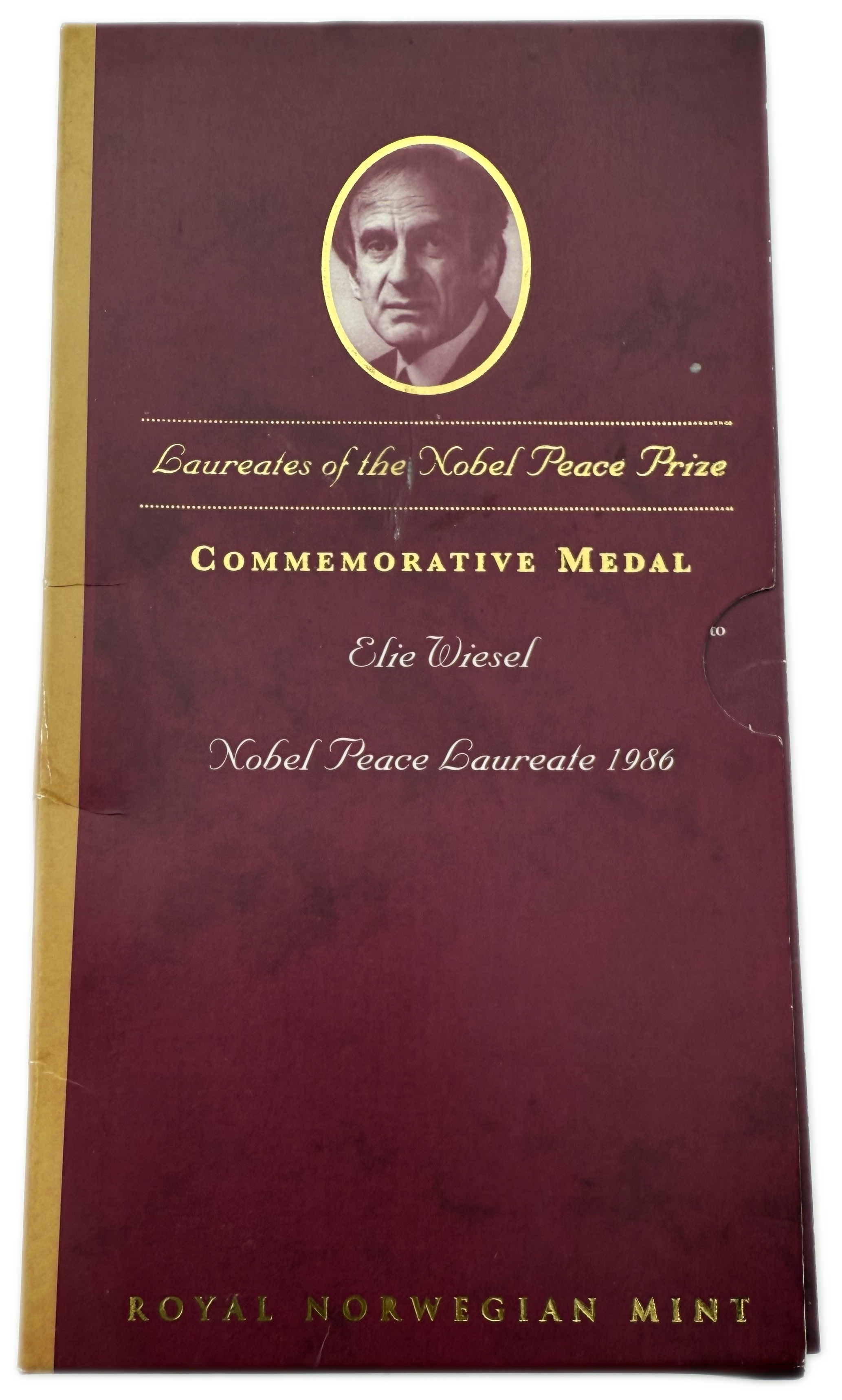 World - Silver Medal Commemorating the Nobel Prize Awarded to Elie Wiesel - 925 Silver, 31.1g (net weight 28.76g ... - 1 2