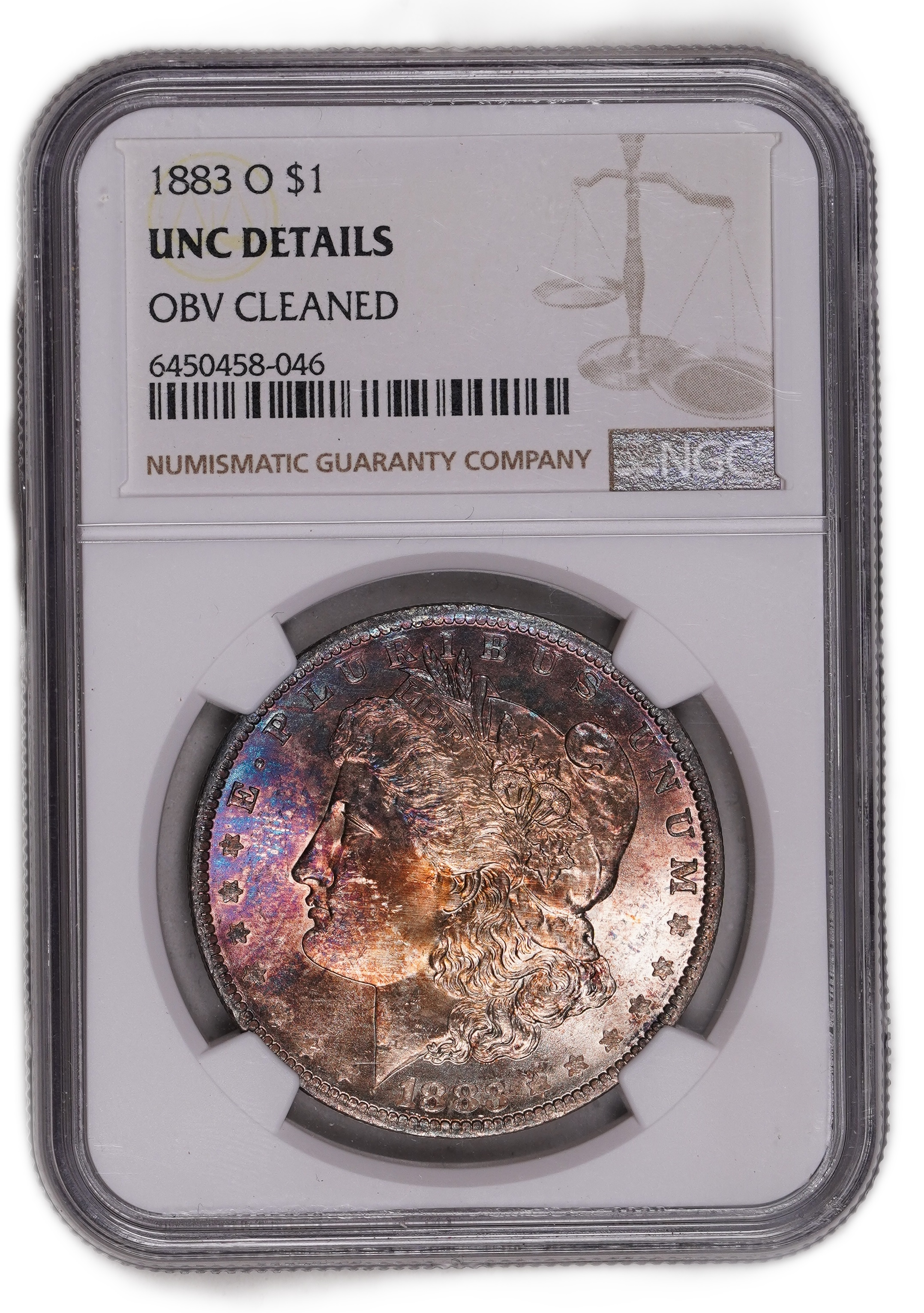 USA - 1 Morgan Dollar 1883 O - NGC UNC DETAILS - 900 silver, 26.73g (net 24.05g, 0.77 oz), 38.1 mm. - 1 0